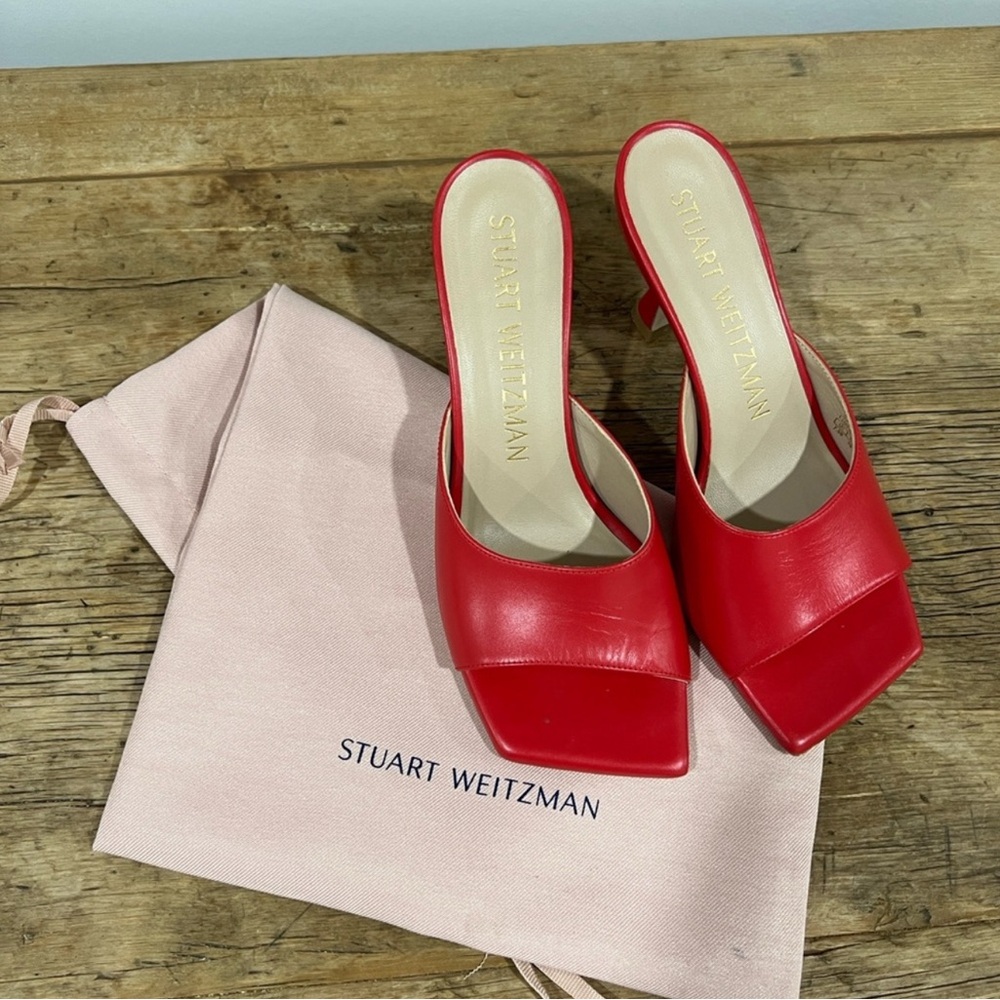 Stuart Weitzman TIA 75 SLIDE SANDAL Red